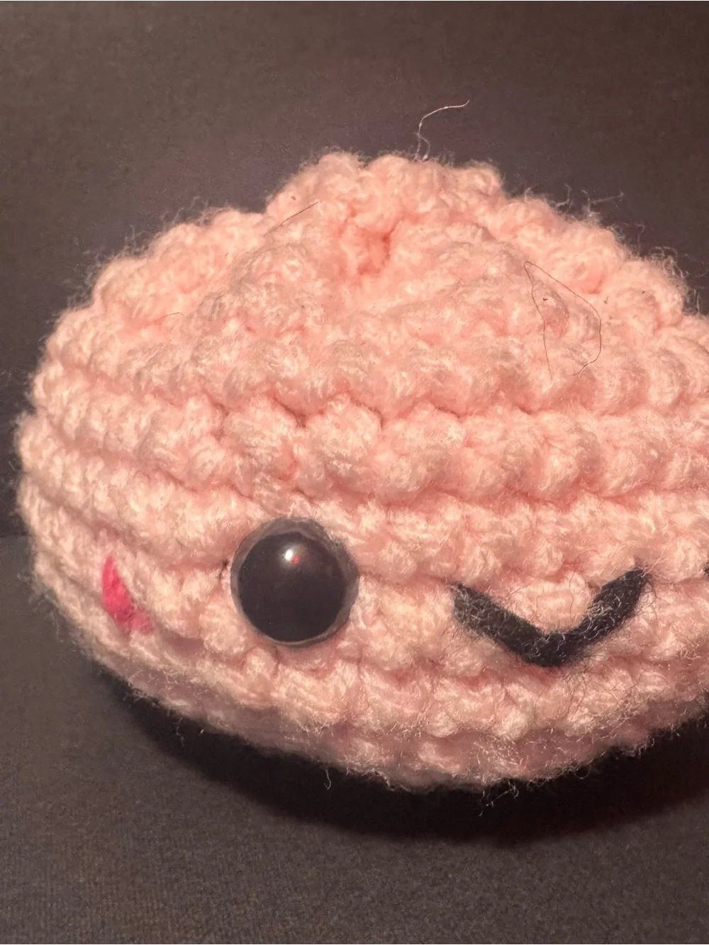 Handmade Pink Crochet Dumpling Plush Accessory